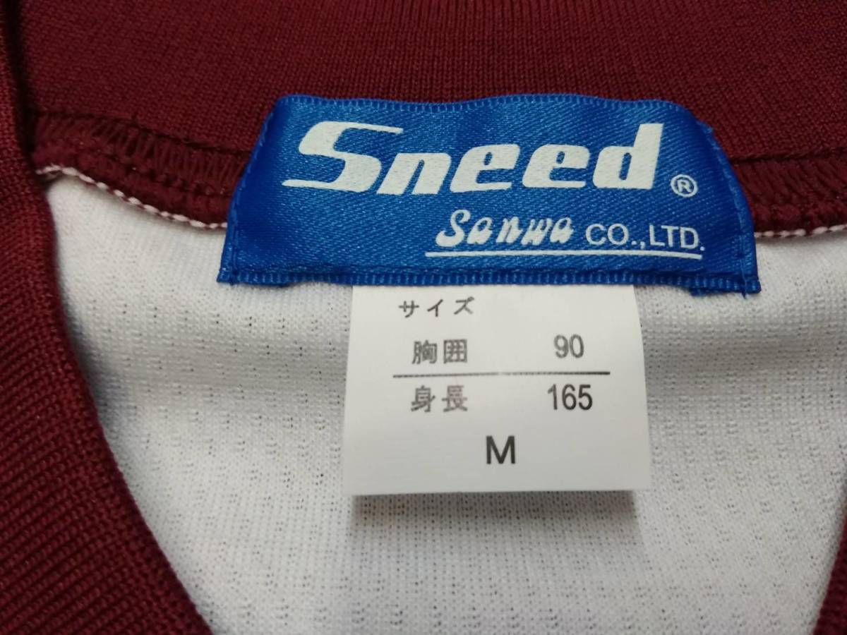  new goods short sleeves size M white × dark red *Sneed* short sleeves tore shirt * gym uniform * motion put on * training wear * sport wear *^12