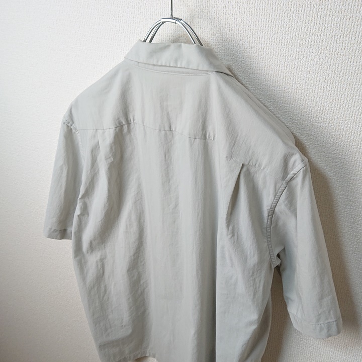 THE NORTH FACE ノースフェイス オープンカラーシャツ 開襟シャツ スナップボタン グレー sizeS 美品