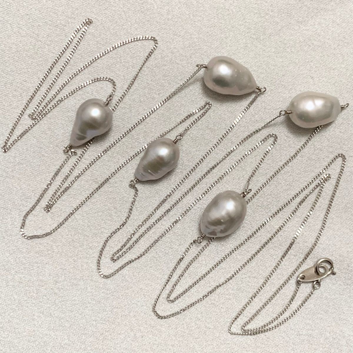 【定価38500】eteエテ|K10金WGホワイトゴールド 淡水パール ロングネックレス|105cm【即日発送】人気アクセサリー