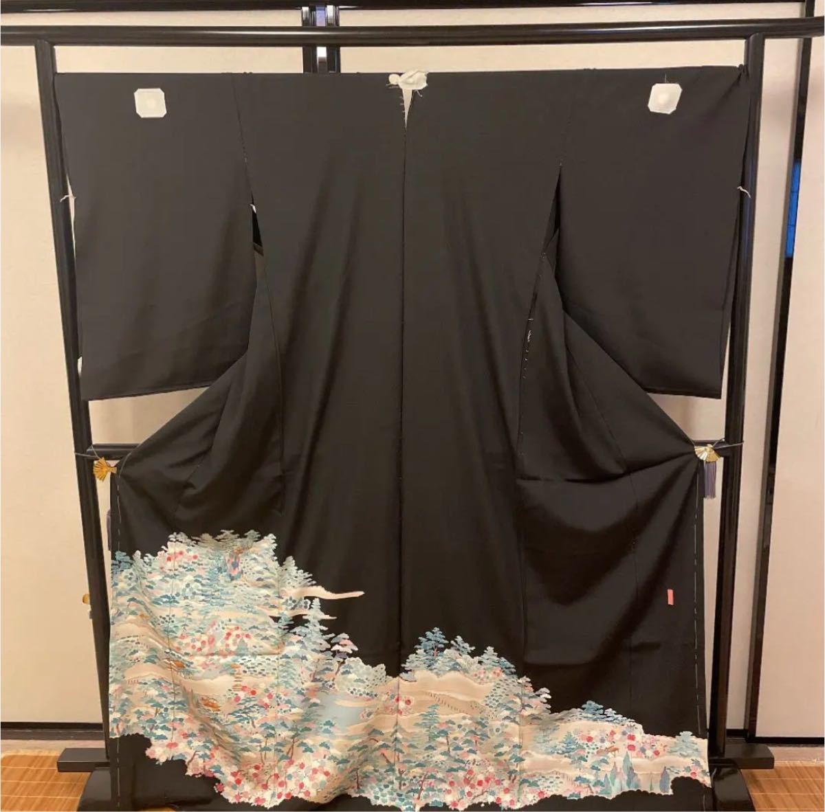 未使用品】仮絵羽 本加賀友禅 黒留袖 正絹100% 作家もの rotondaro.com.uy