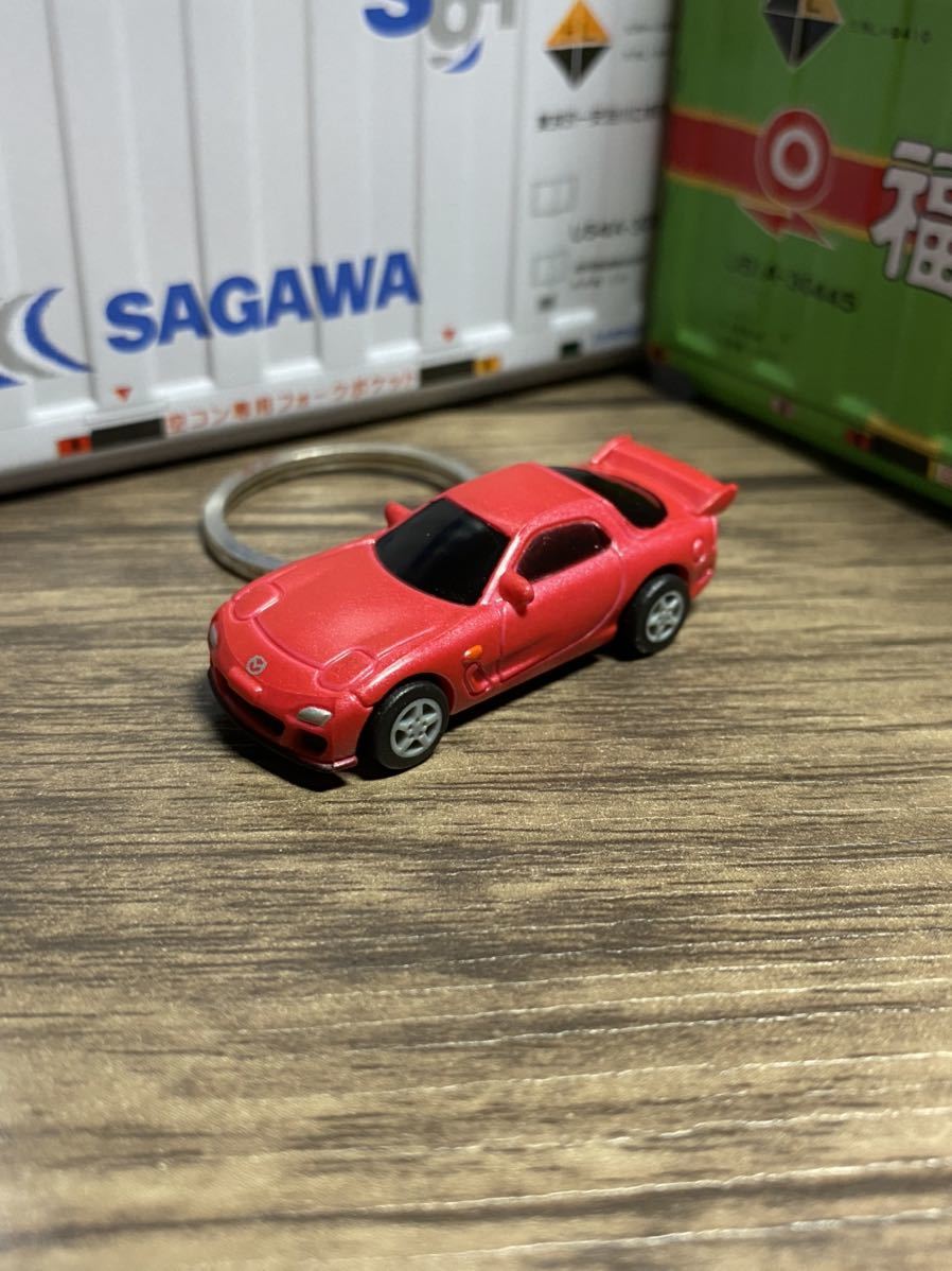 ●◎マツダ RX-7 FD3S 赤 キーホルダー 3◎●③オリジナル加工品 カーアクセサリー ミニカー ハンドクラフト ハンドメイド 雑貨_画像1