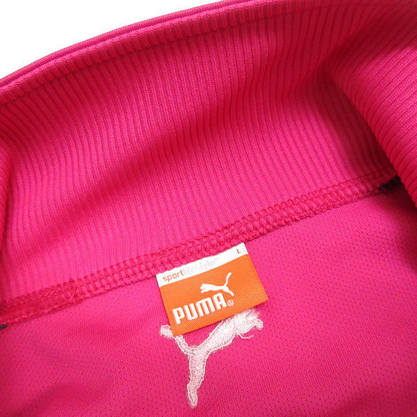 ◇ プーマ/PUMA トレーニングジャケット トラックジャージ JKT【L】ピンク/LADIES/193【中古】_画像3