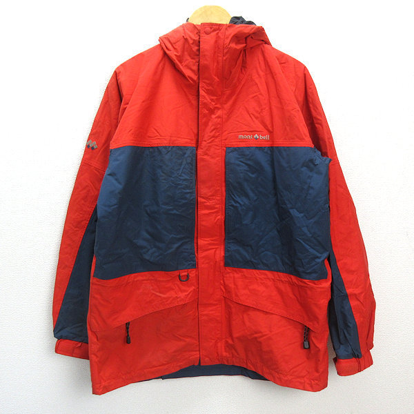 y■モンベル/MONT-BELLドライテック マウンテンパーカジャケット■橙色【メンズ】MENS/50【中古】_画像1