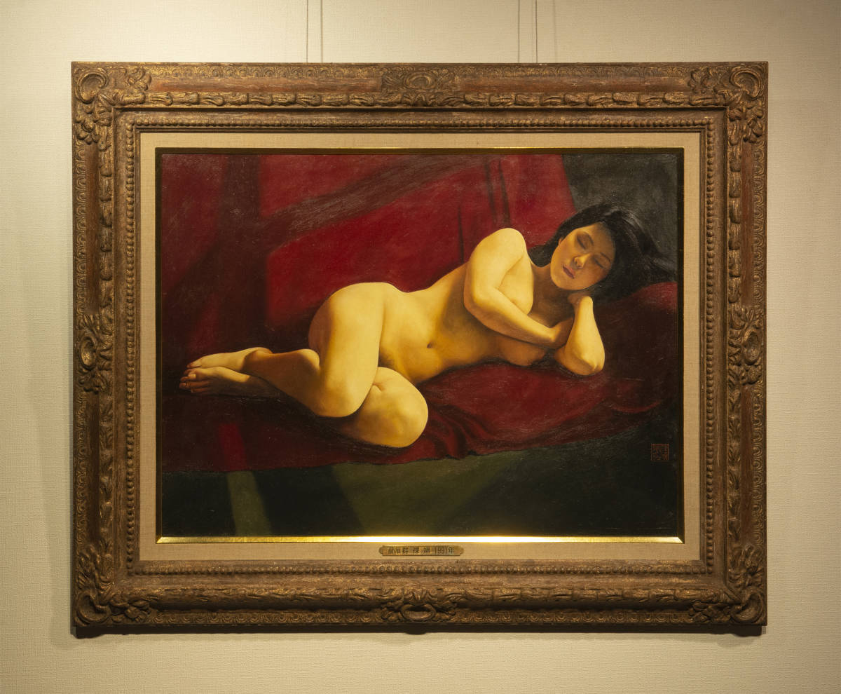 最高級 1991年作 薛雁群 女人体 現代美術 絵画 中国 真作保証 額装 油画 人物画