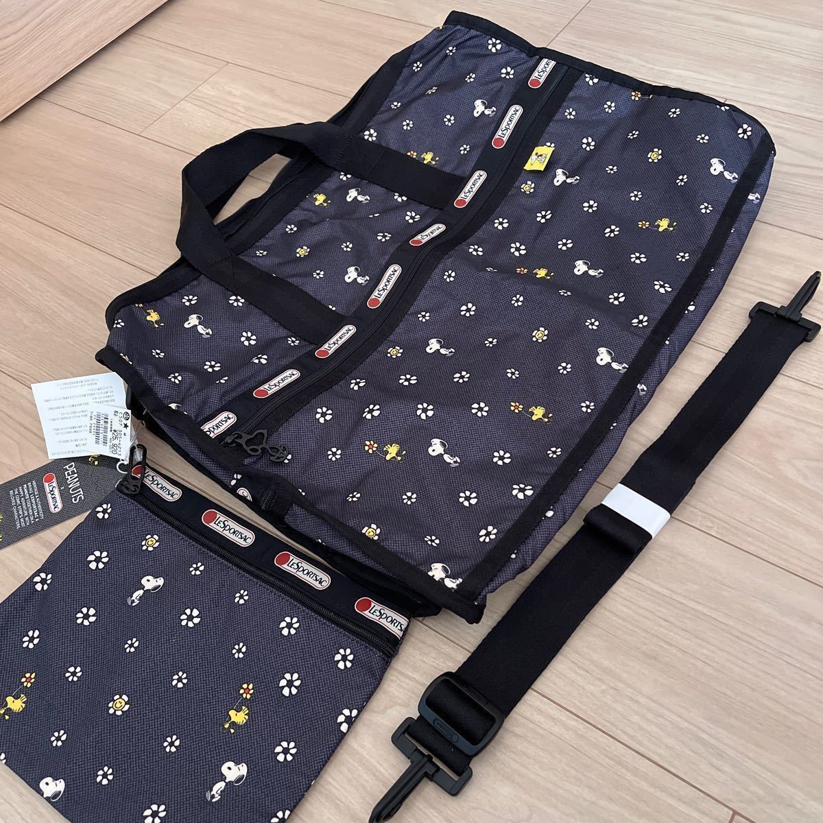 レスポートサック スヌーピーボストンバッグlargeポーチ付き