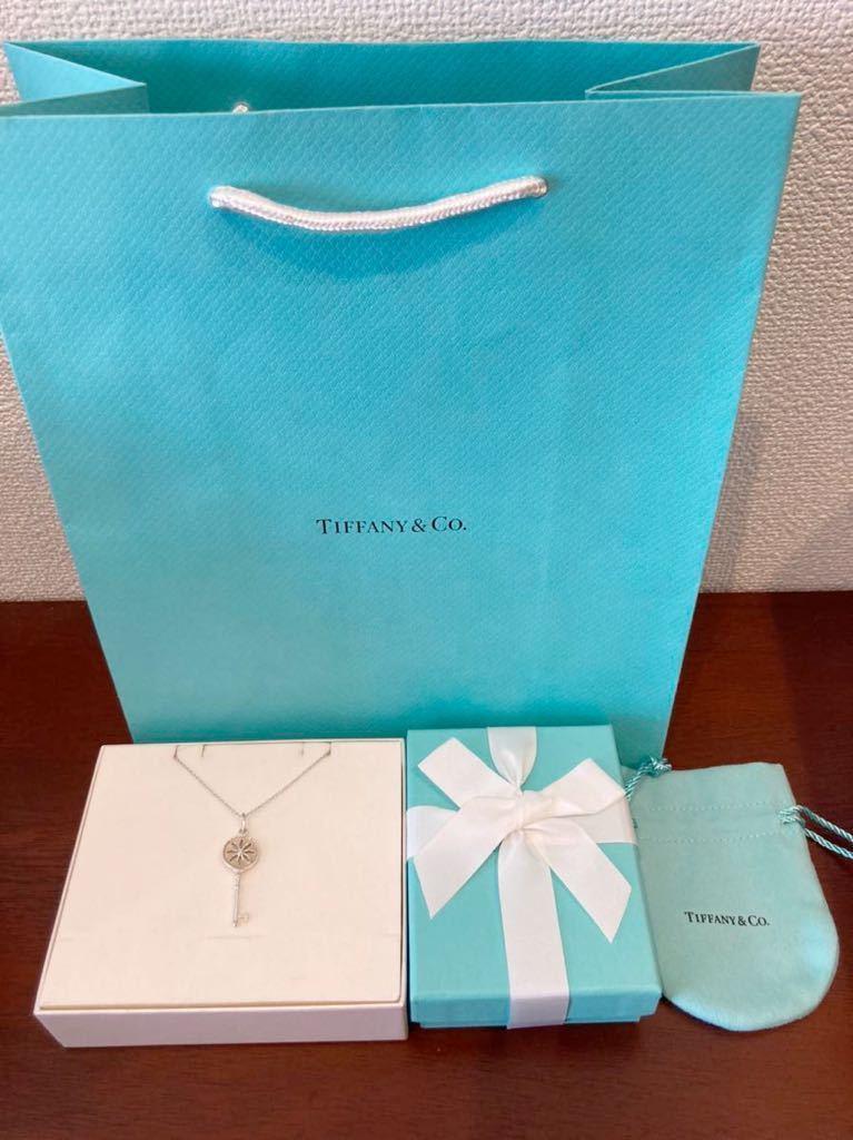 新品 正規品 ティファニー tiffany&co ネックレス シルバー デイジーキー ダイヤモンド デイジー キー 鍵 ケース 巾着 紙袋 リボン 箱_画像3