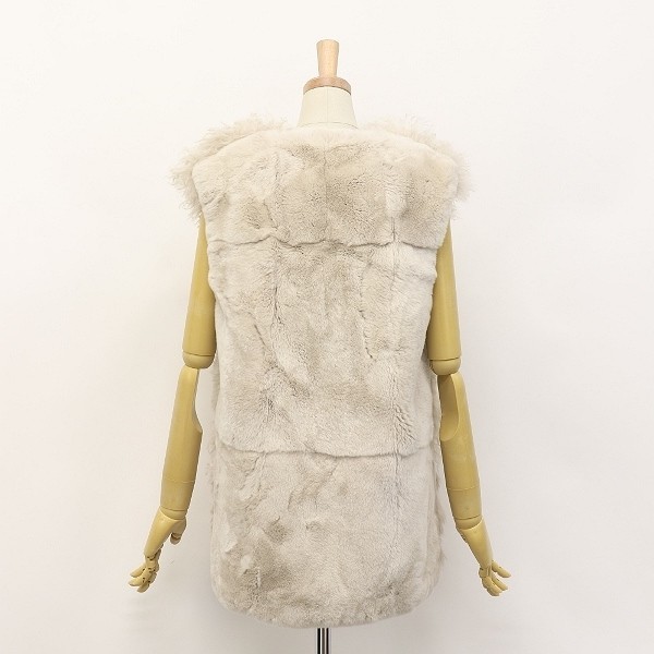  new goods *Manzoni24/ man tso-ni fur . Ram × rabbit fur long the best gilet no sleeve jacket 40