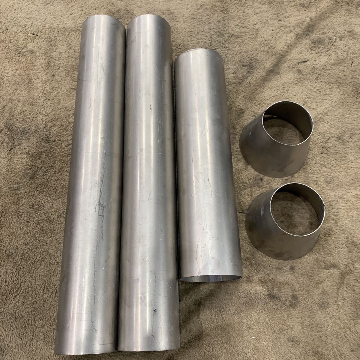  titanium pipe 75 pie ×500mm 2 ps 75 pie ×350mm conversion taper one-off muffler made material strut 