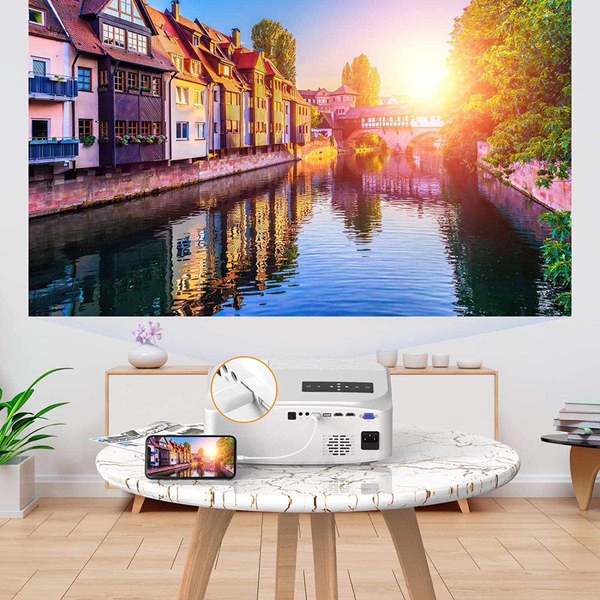 □新品□プロジェクター GROVIEW 9000lm 高輝度 5GWiFi スマホ直接接続