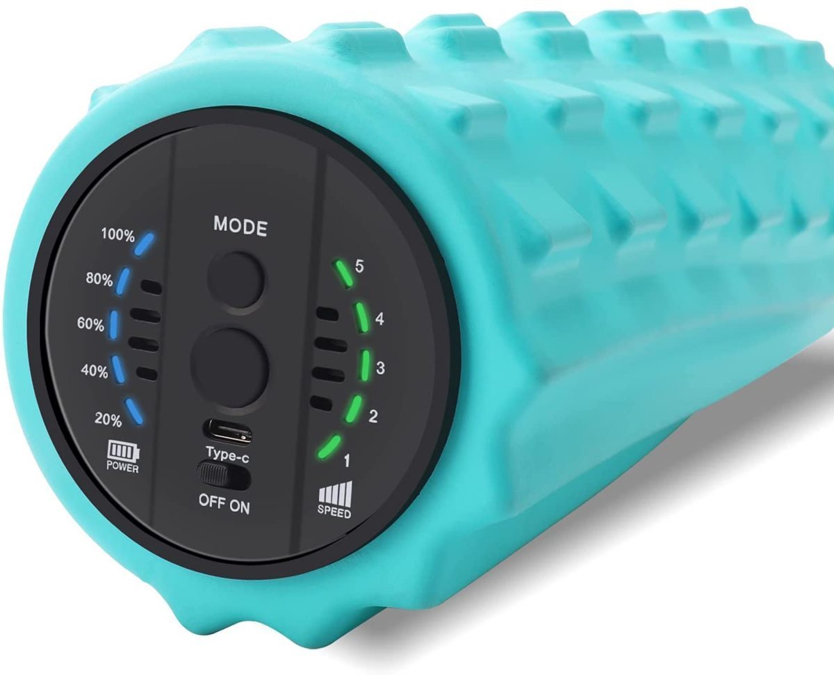 ■新品■COOBST 振動フォームローラー 電動フォームローラー 5段階強度切替 充電式 バッテリー内蔵 高耐久 EVAフォーム ソリッドコア 9