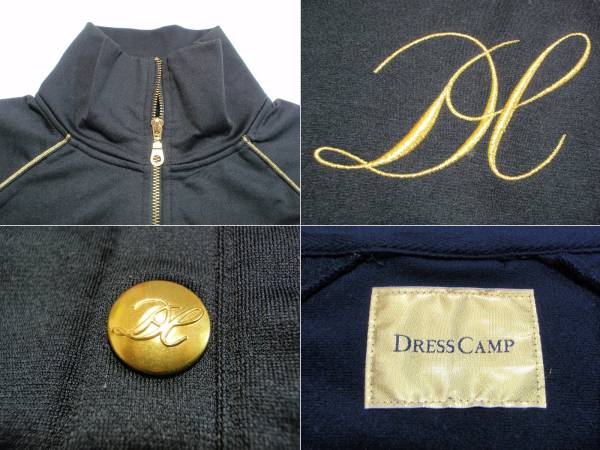 USED ドレスキャンプ DRESSCAMP 金ロゴ刺繍ZIP UPジャージJKT Sサイズ_画像2