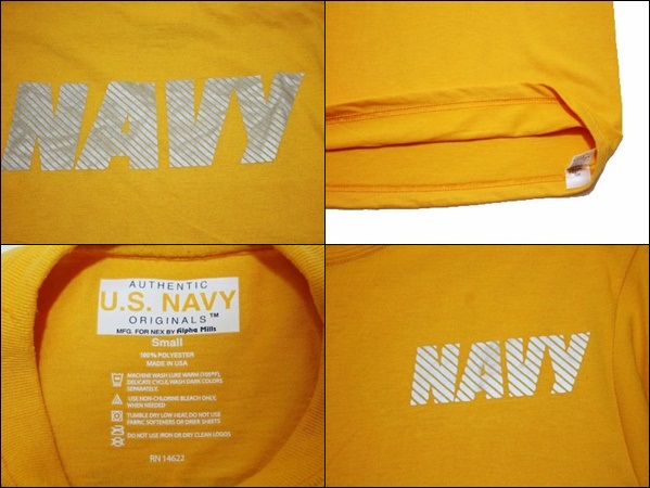 【S】 U.S.NAVY ポリエステル Tシャツ USA製 米軍 ビンテージ ヴィンテージ 古着 オールド IB372_画像3