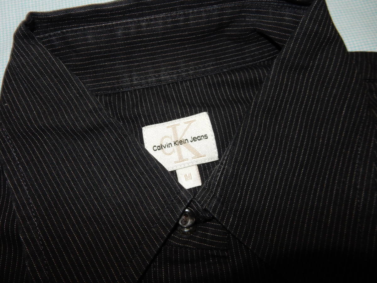 ★★Calvin Klein Jeans(カルバン・クライン ジーンズ) ストライプ長袖シャツ★★ 　♪USED美品♪_画像7