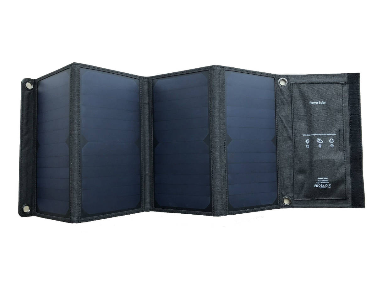 新品 ソーラー充電器 太陽光充電パネル 28W 防災グッズ キャンプ 大容量 高機能 ソーラーバッテリー ソーラーチャージャー 太陽光発電_画像4