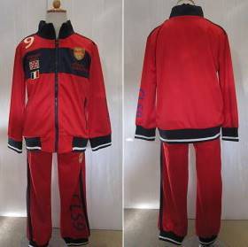[ spring summer ]CONLUSOR( navy blue Roo soru) man long sleeve jersey top and bottom setup red 120cm (56-51123)