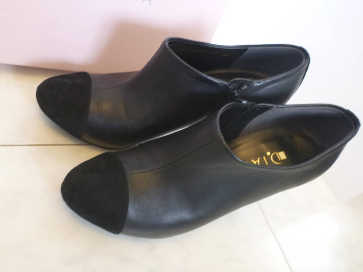 2 десять тысяч очень красивый товар DIANA Diana * чёрный черный натуральная кожа ботиночки 23 23.0