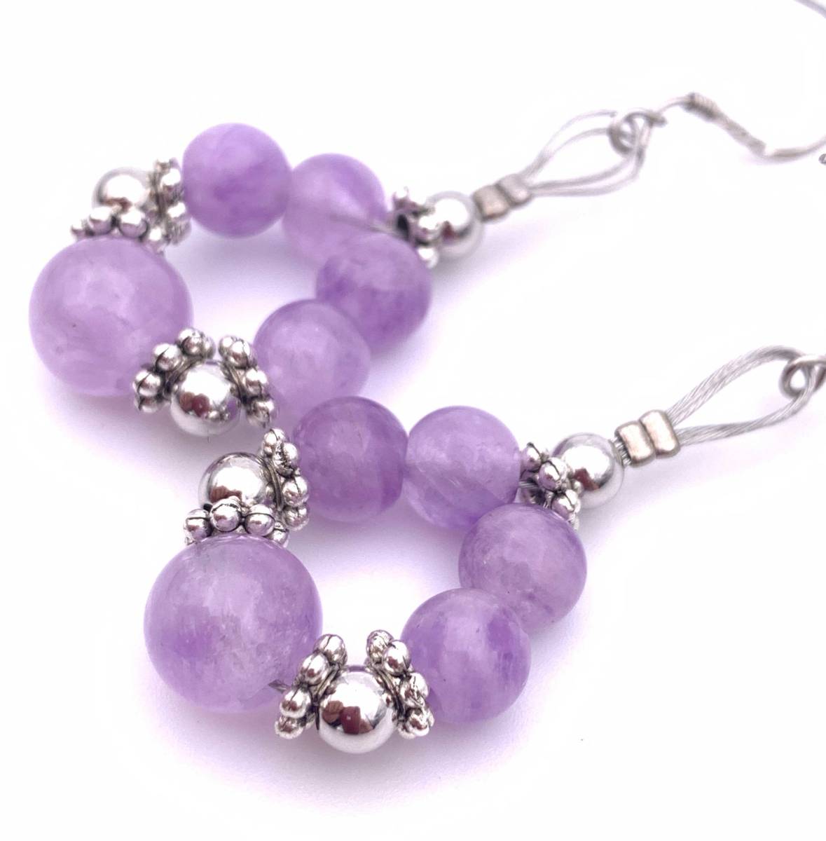  natural stone lavender amethyst. earrings -2