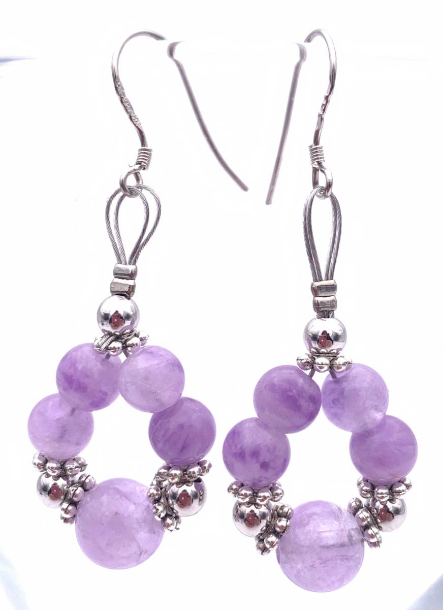  natural stone lavender amethyst. earrings -2