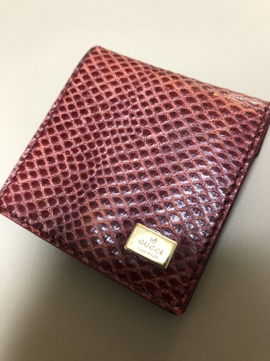 GUCCI コインケース リザード エキゾチックレザー グッチ 赤 cutacut.com