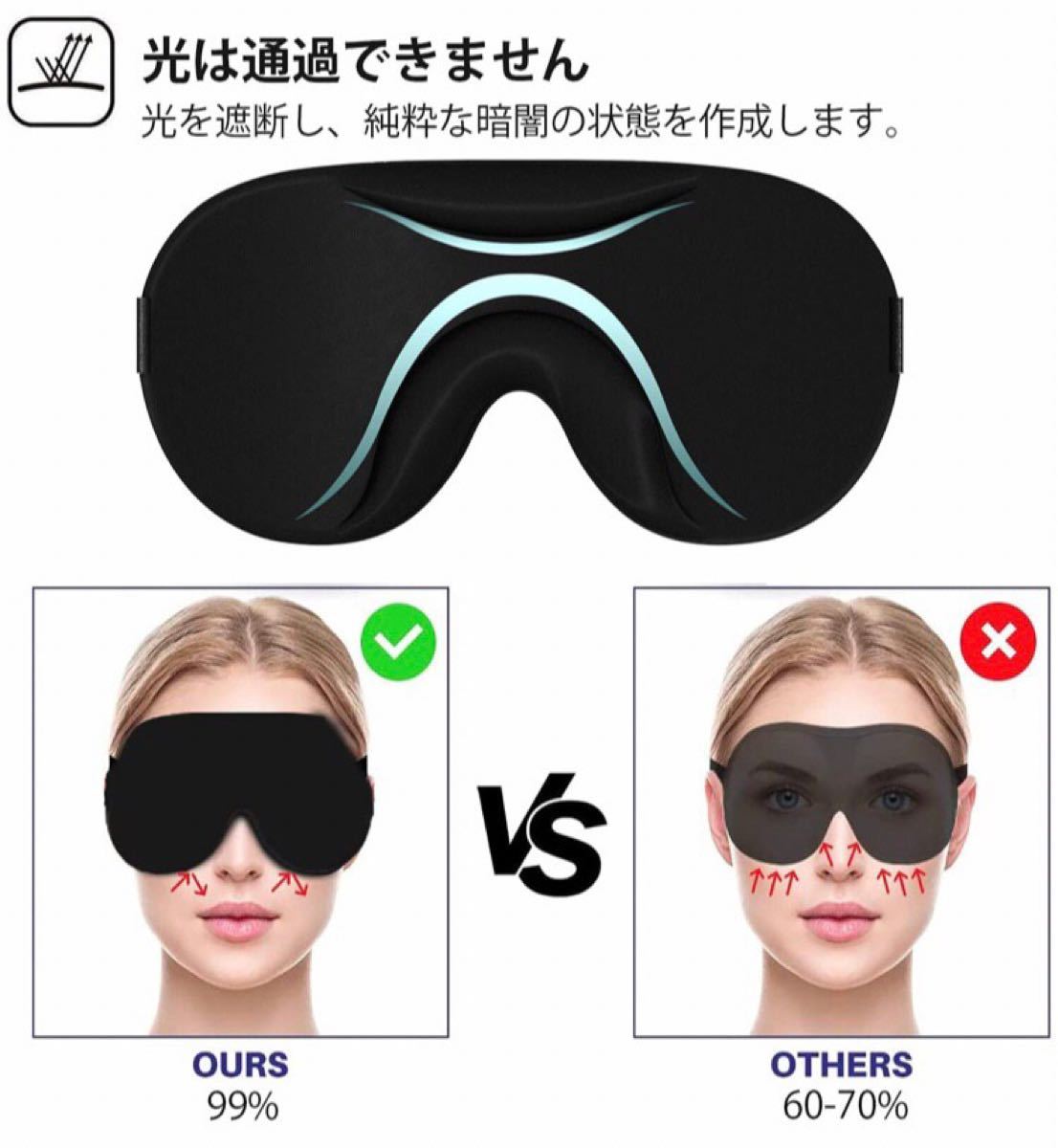 アイマスク 立体型 安眠 遮光 目隠し 快眠グッズ  通気性　耳栓