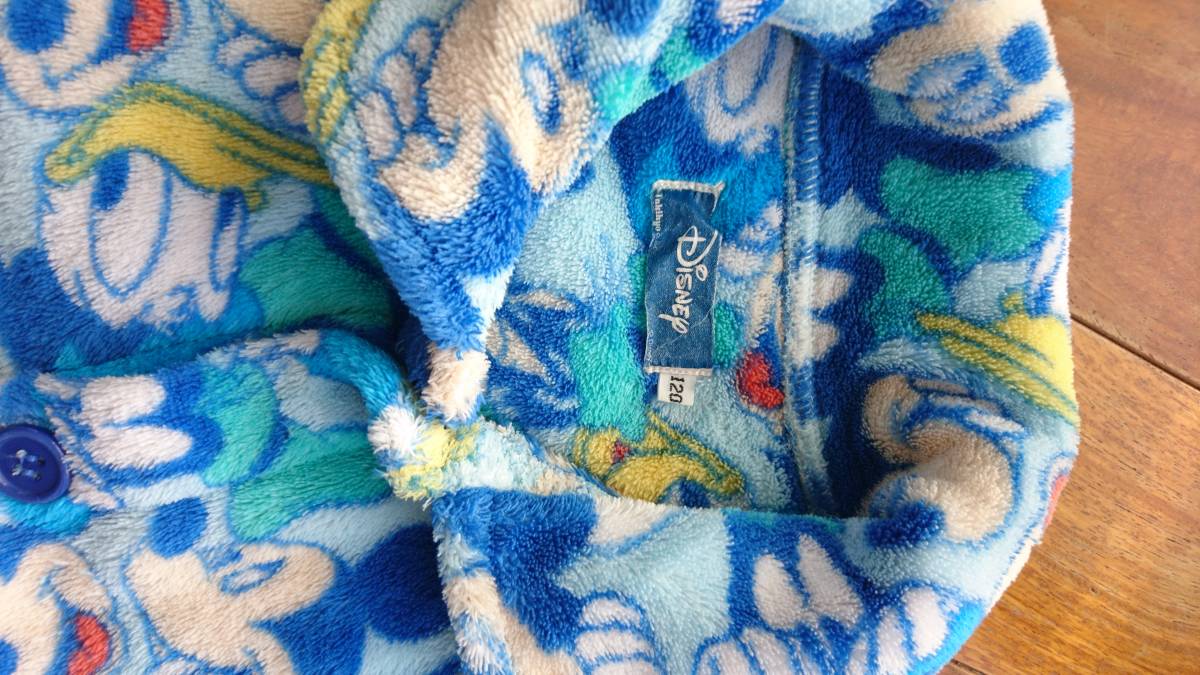 子ども用ミッキーのパジャマ 120㎝ モコモコ フリース ブルー 寝間着_画像2