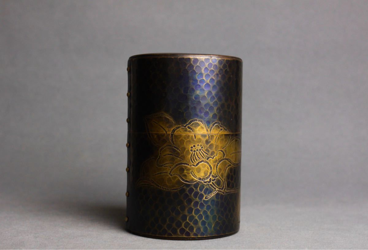 玉川堂 雪椿 鋲打 茶入 茶道具 茶筒 towinglouisvilleky.com