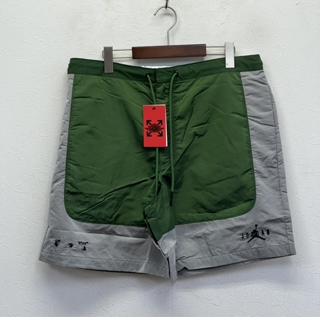 逸品】 Pants Short OFF-WHITE JORDAN AIR Green ハーフパンツ