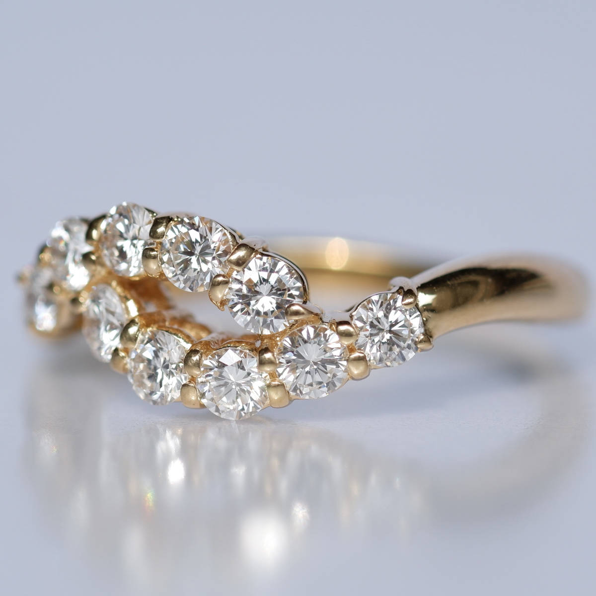 K18 星の砂 ダイヤモンド 0.60ct リング 11号 HOSHI no SUNA 750 YG