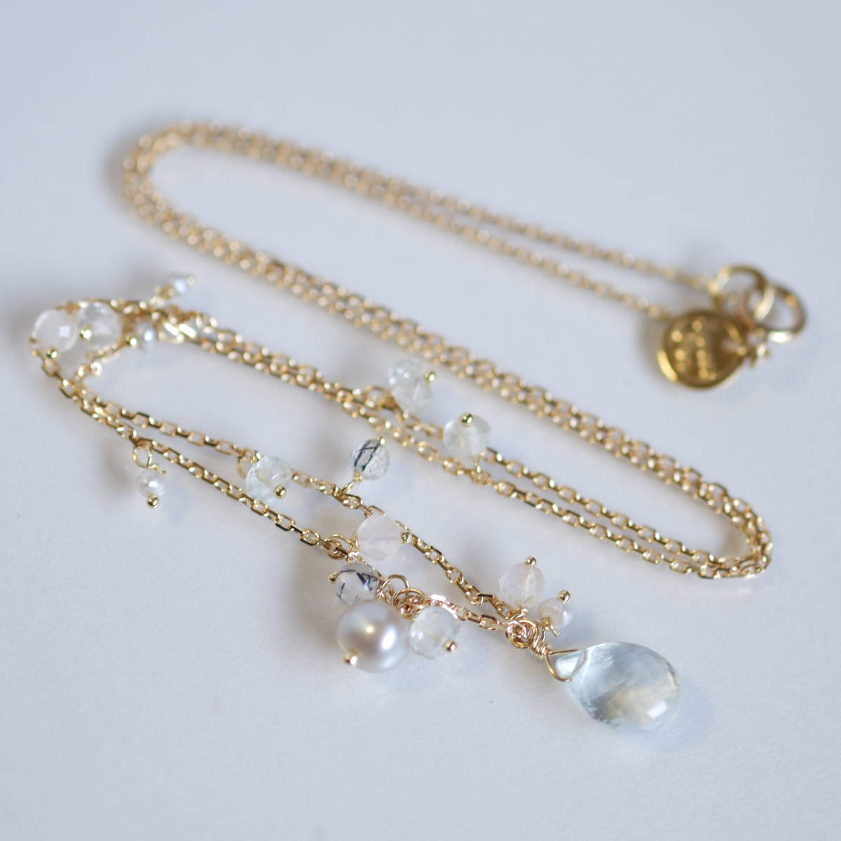 750 sweet pea スイートピー ネックレス カラーストーン K18 YG 750 sweet pea スイートピー ネックレス カラーストーン K18 YG