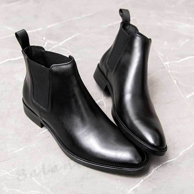  original leather boots black 24cm 3E leather side-gore boots gentleman men's boots casual 81208JS