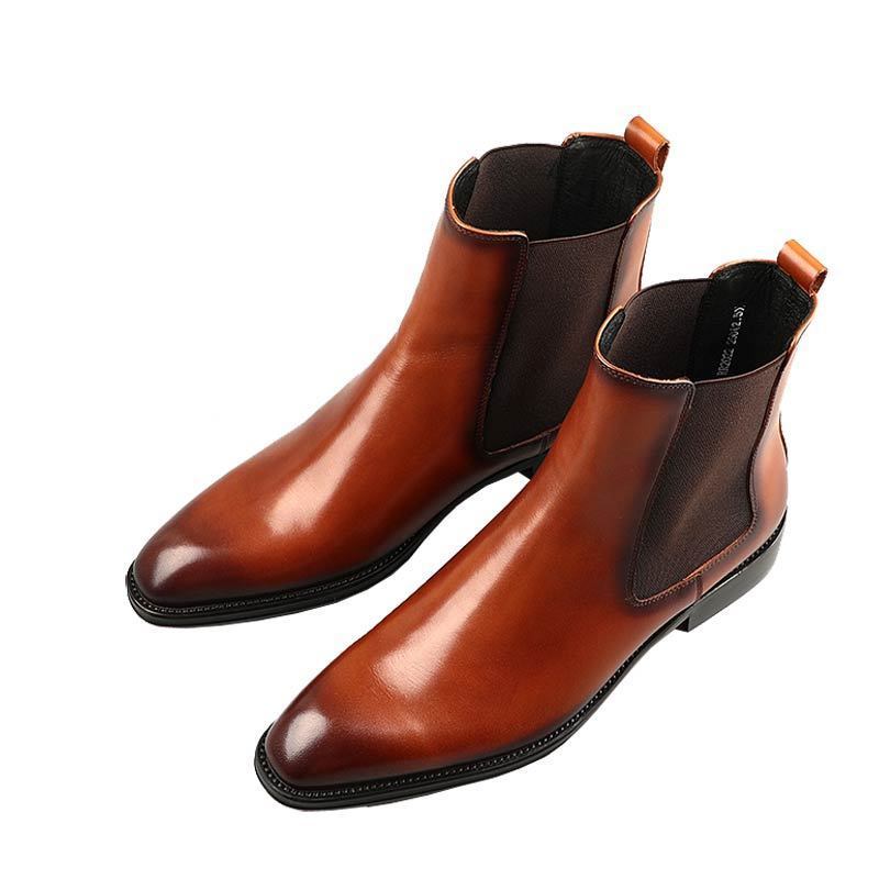  original leather boots Brown 24cm 3E leather side-gore boots gentleman men's boots business boots RR2022JS