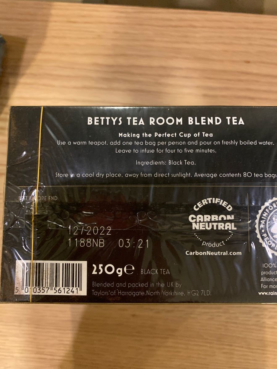 イギリス紅茶　Bettys ベティーズティールームブレンド　80bag 紙箱