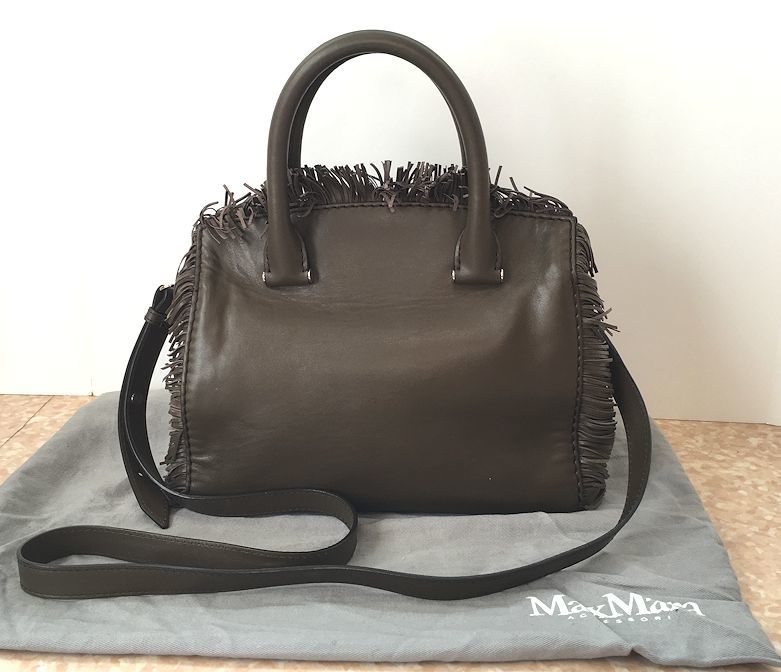  price decline *MaxMara Max Mara * Italy made * fringe * leather *2way* tote bag * bag 