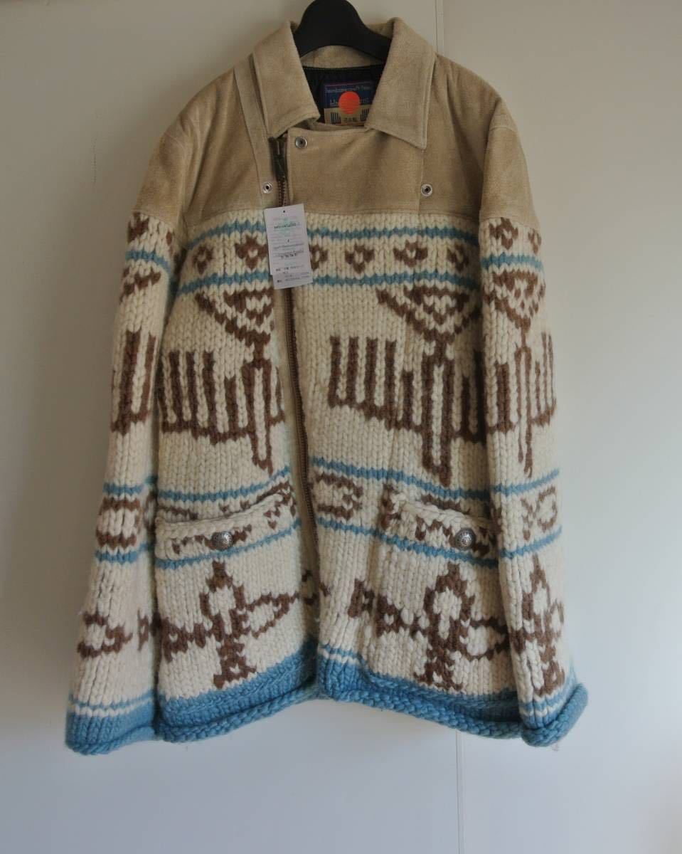 新品 タグ付き blackmeans - Hand-Knitted Riders Jacket (BGE