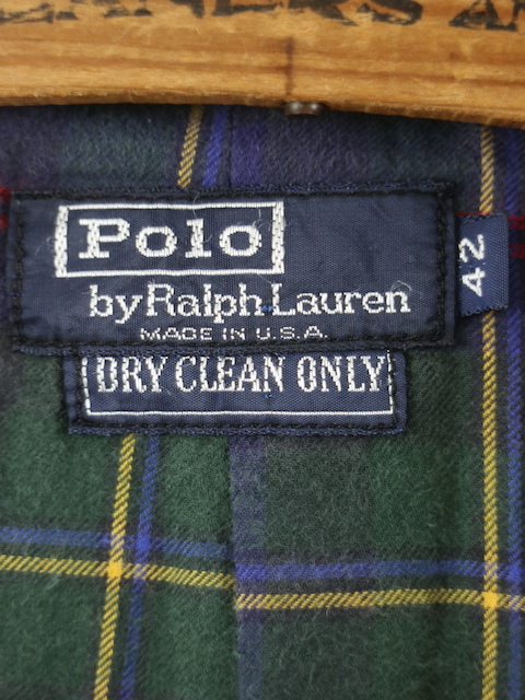 90'S USA製 Polo by Ralph Lauren ラルフローレン ３ボタン テーラードジャケット(42)イエロー_画像5