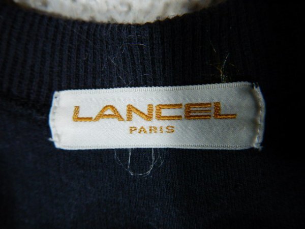 to4146 rare LANCEL Lancel made in Japan retro vintage Vintage Bear the Way embroidery design sweatshirt long sleeve popular 