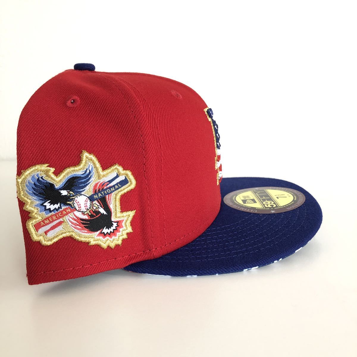 新品 限定モデル New Era ツバ裏 星条旗 59FIFTY LA Dodgers Red Cap Flag Under Visor Brim 7 3/8 58.7cm ニューエラ キャップ ドジャース_画像3