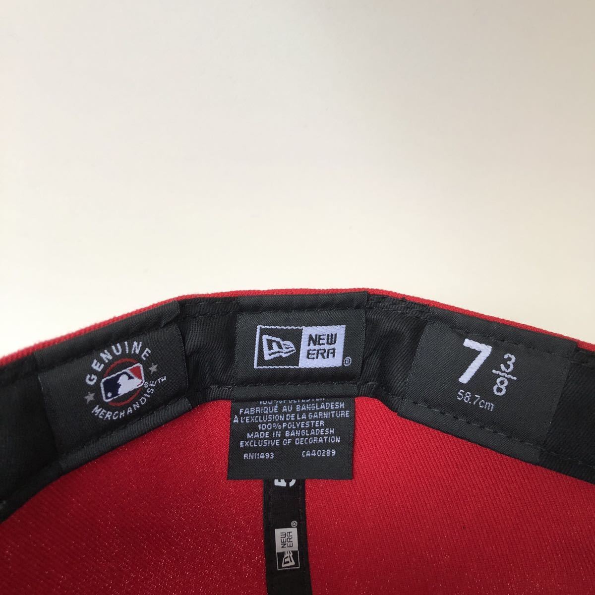 新品 限定モデル New Era ツバ裏 星条旗 59FIFTY LA Dodgers Red Cap Flag Under Visor Brim 7 3/8 58.7cm ニューエラ キャップ ドジャース_画像7