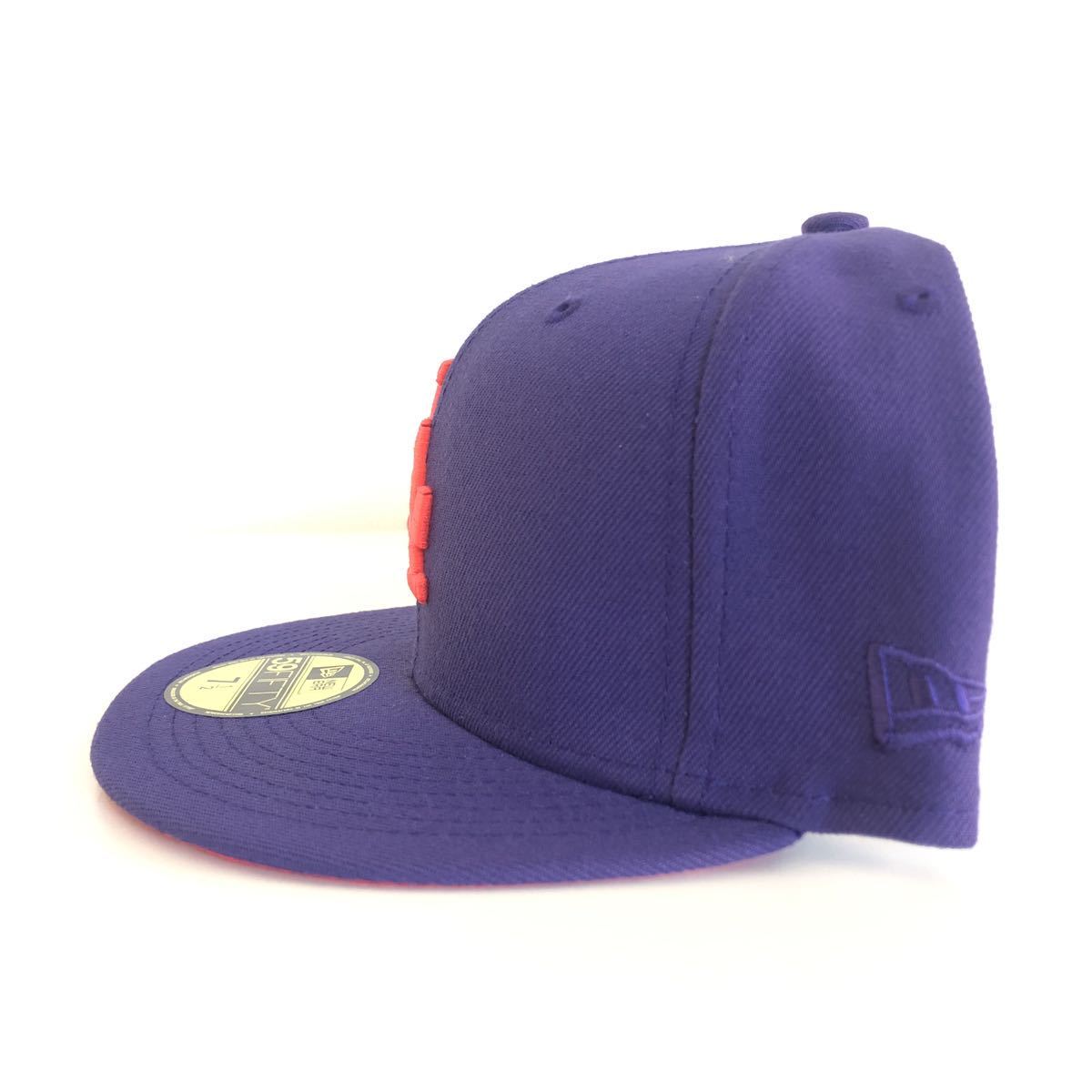 新品 New Era ツバ裏レッド 59FIFTY LA Dodgers Purple Cap Red Under Visor Brim 7 1/2 59.6cm ニューエラ ドジャース キャップ パープル_画像4