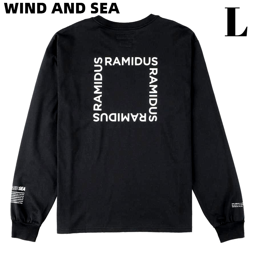 WIND AND SEA  LOGO Long Tee ロンt 黒 L Tシャツ/カットソー(七分/長袖) トップス メンズ 品質販売
