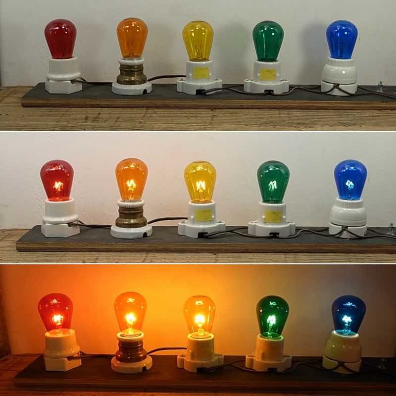 [ including nationwide carriage .!!]** # clear color autograph lamp 5 piece set Atype # color valve(bulb) #130v11w #E26 # white heat lamp # party light **