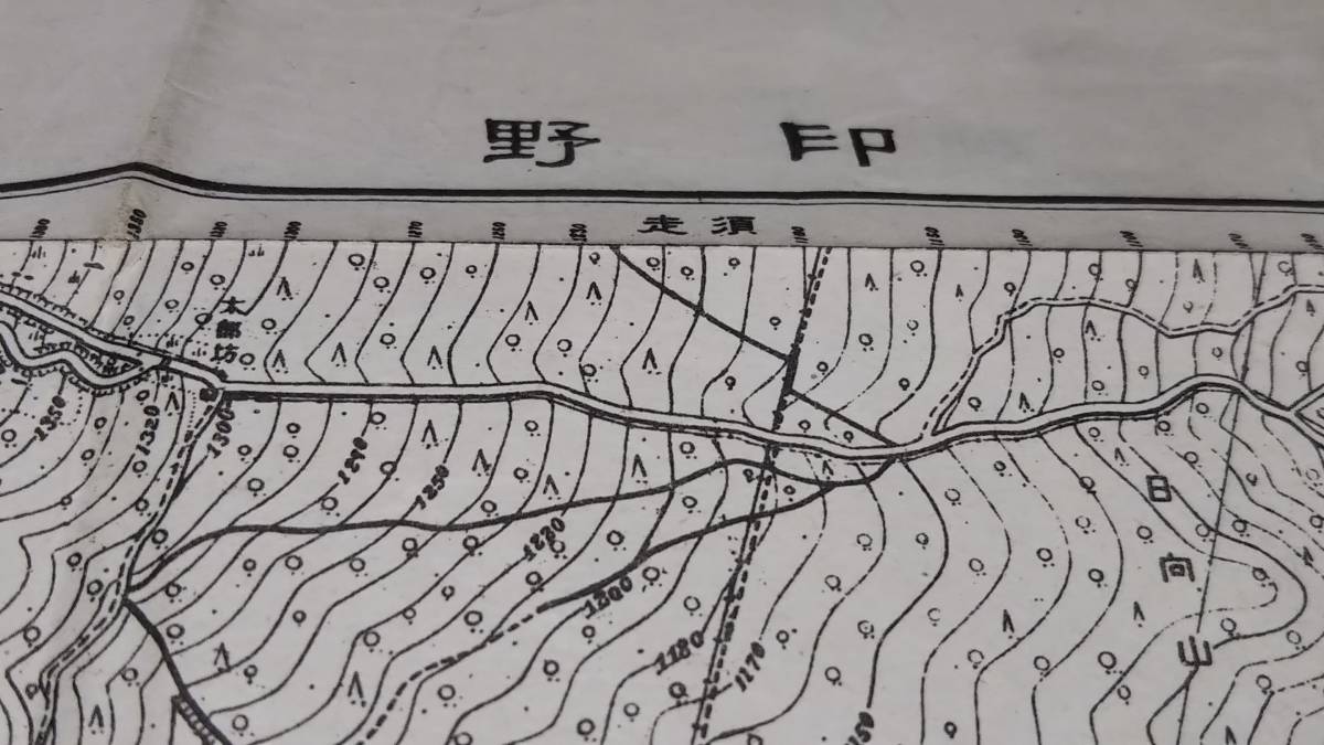 　古地図 　印野　静岡県　地図　資料　46×57cm　　明治19年測量　　昭和22年印刷　発行　B_画像1