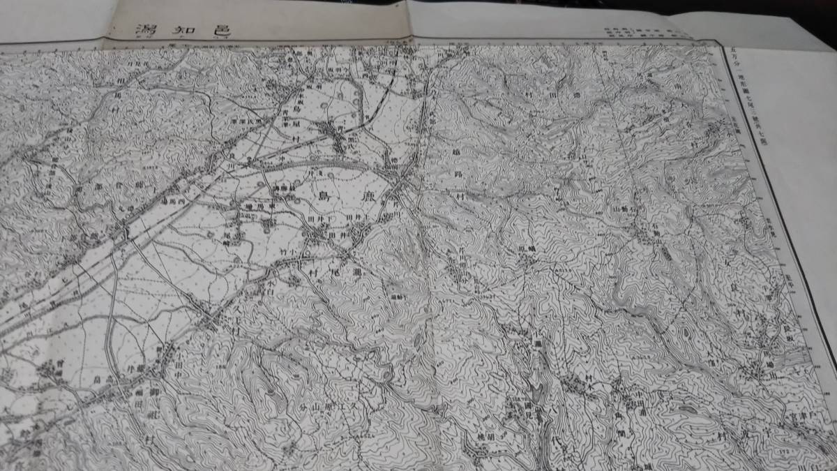 　古地図 　邑知潟　石川県　富山県　地図　資料　46×57cm　　明治43年測量　　昭和22年印刷　発行　B_画像6