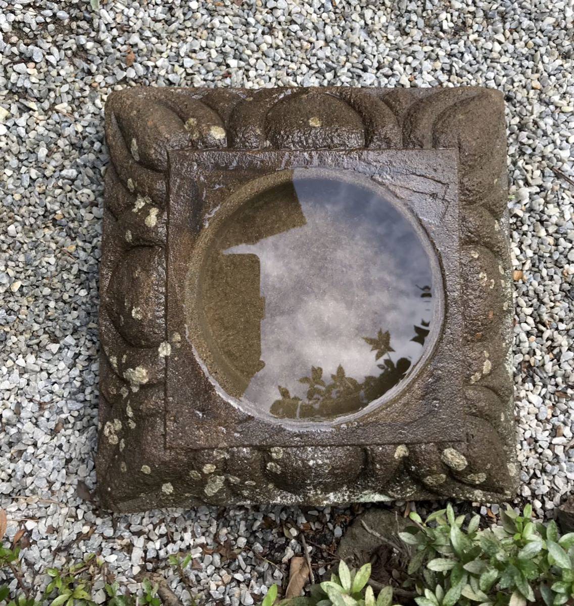 古民具造園資材アプローチ建築睡蓮鉢メダカ水鉢・四角向鉢・蹲茶道