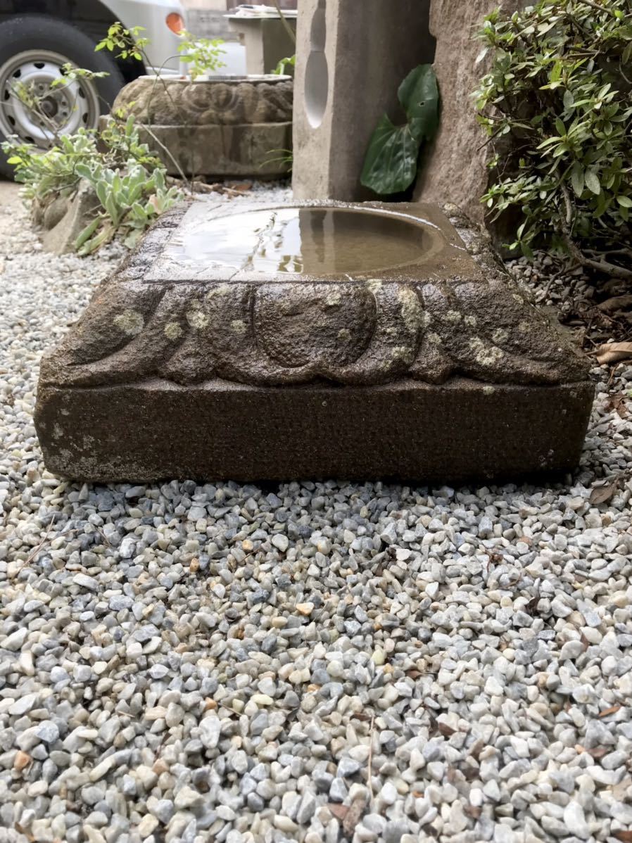 古民具造園資材アプローチ建築睡蓮鉢メダカ水鉢・四角向鉢・蹲茶道