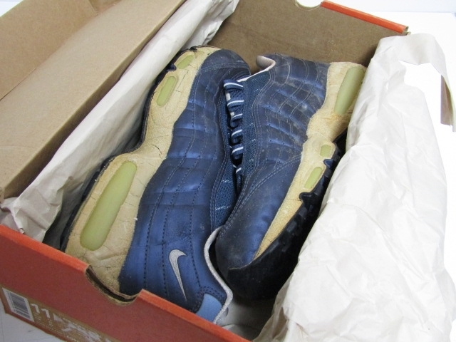 01年製 2001 NIKE AIR MAX 95 SL MEDIUM DENIM NEUTRAL GREY OG 609088-401 US11 ナイキ エアマックス メタリック ネイビー オリジナル_画像2