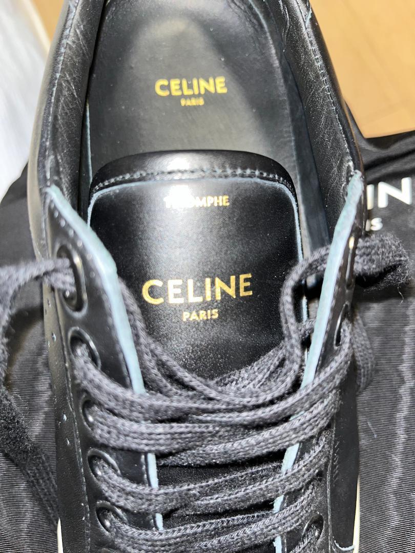CELINE セリーヌレザー スニーカートリオンフ ローカット ブラック