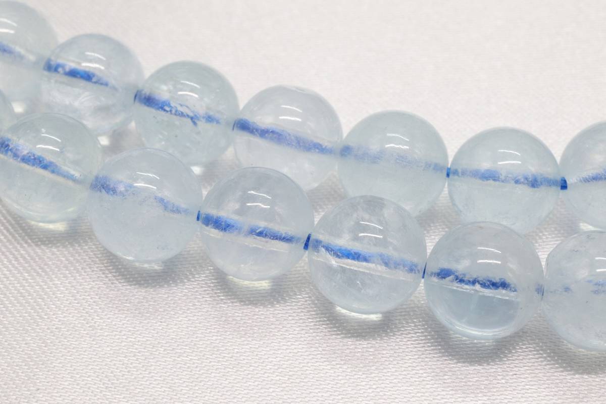 [*EA139-8] natural stone aquamarine 8mm. sale 1 ream approximately 39cm Power Stone ream [ postage nationwide equal 198 jpy ]