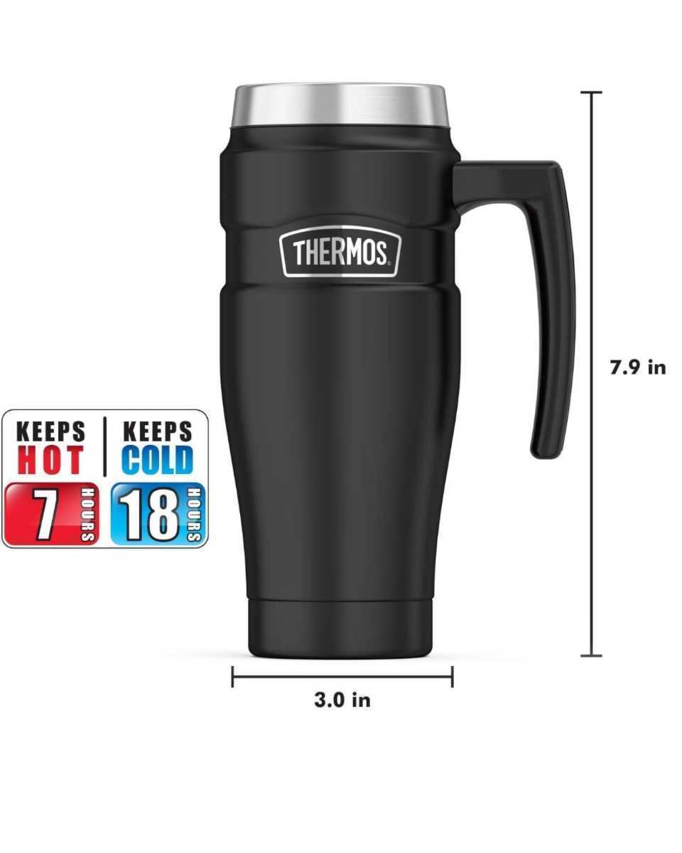 【送料無料】★Thermos ステンレスキング 473ml ハンドル付きトラベル マグ ミッドナイトブルー サーモス タンブラー 16オンス 冷 温