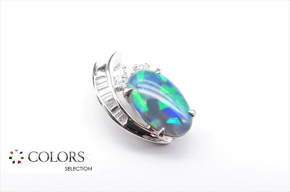 * новый товар отделка * black opal бриллиант верх BO1.51ct D0.24ct PT900 подвеска ювелирные изделия CP-030